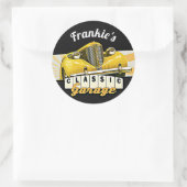 Personalisiert | Ihr Name | Garage für klassische Runder Aufkleber (Tasche)