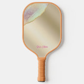 Personalisiert Ihr Name Gold Iridescent Pickleball Schläger (Rückseite)