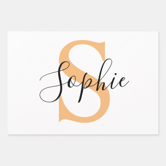 Personalisiert Ihr Name, Individuelle Name, Geburt Geschenkpapier Set (Vorderseite)