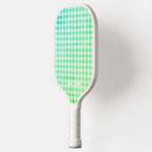 Personalisiert Ihr Name Ken Green Gingham Pickleball Schläger (Links)