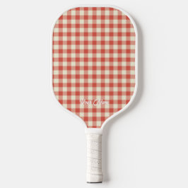 Personalisiert Ihr Name Ken Red Gingham Pickleball Schläger