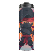 Personalisiert Ihr Name Ninja Boy Thermal Tumbler