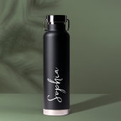 Personalisiert Ihr Name Script Black Wedding Trinkflasche