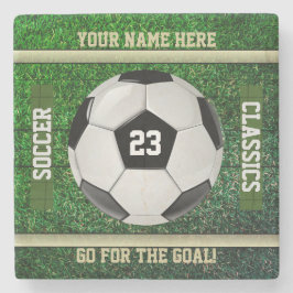 Personalisiert IHR NAME UND IHRE NUMMER Fußball Steinuntersetzer