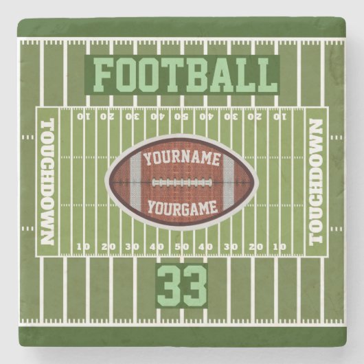 Personalisiert IHR NAME UND IHRE NUMMERN Steinuntersetzer (Vorderseite)