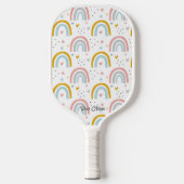 Personalisiert Ihr Niedlicher Regenbogen Pickleball Schläger (Vorderseite)
