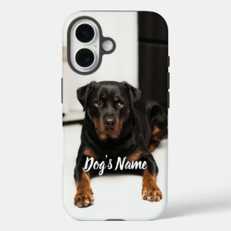 Personalisiert Ihr Rottweiler Dog Foto & Name iPhone 16 Hülle