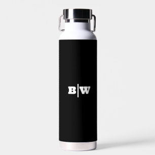 Personalisiert Ihre Initialen Black Bold Wedding Trinkflasche