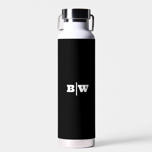 Personalisiert Ihre Initialen Black Bold Wedding Trinkflasche (Vorne)