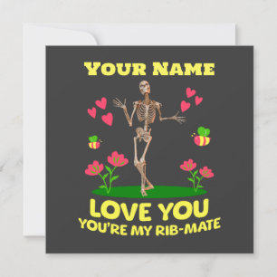 Personalisiert Ihre Liebe Ihr Skelett Valentine Feiertagskarte