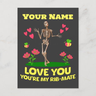 Personalisiert Ihre Liebe Ihr Skelett Valentine Feiertagspostkarte