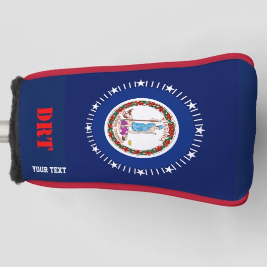 Personalisiert Ihre Text-Virginia-Staats-Flagge Golf Headcover (Vorderseite)