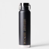 Personalisiert Ihren Namen Black Gold Trinkflasche (Vorne)