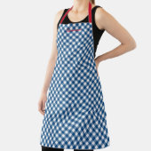 Personalisiert Ihren Namen Blue Gingham hinzufügen Schürze (InSitu)