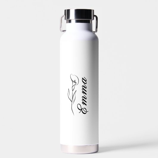 Personalisiert Ihren Namen Floral Water Flasche (Vorne)