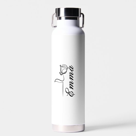 Personalisiert Ihren Namen Floral Water Flasche (Vorne)