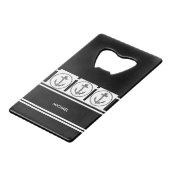 Personalisiert Ihren Namen mit/Anker-Kreditkartena Geldbeutel Flaschenöffner (Vorderseite Schrägansicht)