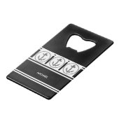 Personalisiert Ihren Namen mit/Anker-Kreditkartena Geldbeutel Flaschenöffner (Rückseite Schrägansicht)