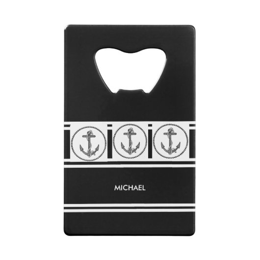 Personalisiert Ihren Namen mit/Anker-Kreditkartena Geldbeutel Flaschenöffner (Rückseite)