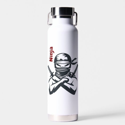 Personalisiert Ihren Namen Ninja Wasserflasche Trinkflasche (Vorne)