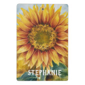 Personalisiert Ihren Namen Sonnenblume hinzufügen Mini Klemmbrett (Rückseite)