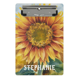 Personalisiert Ihren Namen Sonnenblume hinzufügen Mini Klemmbrett