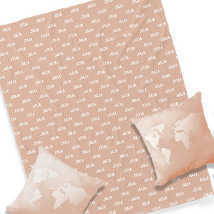 Personalisiert ihren Namen wiederholen Dusty Rose Fleecedecke
