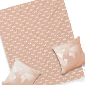 Personalisiert ihren Namen wiederholen Dusty Rose Fleecedecke