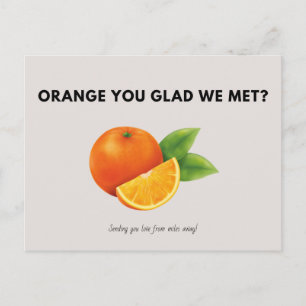 Personalisiert - Illustrierte Orangen Grau Vintage Postkarte