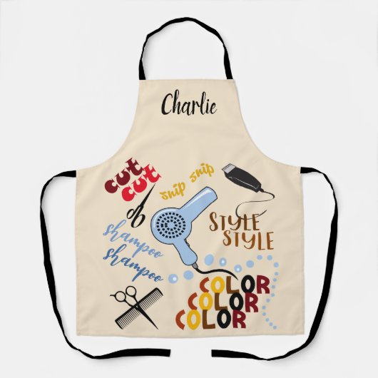 Personalisiert im Friseur Schürze (Vorderseite)