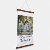 Personalisiert immer an diesen Moment denken Wandteppich Mit Holzrahmen (Gewinkelt)