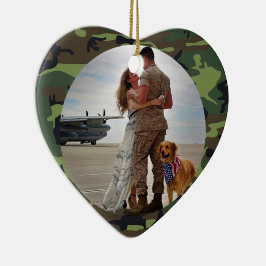 Personalisiert immer mein Heldenarmee Camouflage F Keramik Ornament (Rechts)