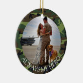 Personalisiert immer mein Heldenarmee Camouflage F Keramik Ornament (Rechts)