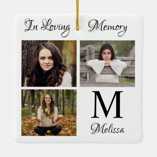 Personalisiert in der Lieblingsfotografie Keramikornament (Rückseite)