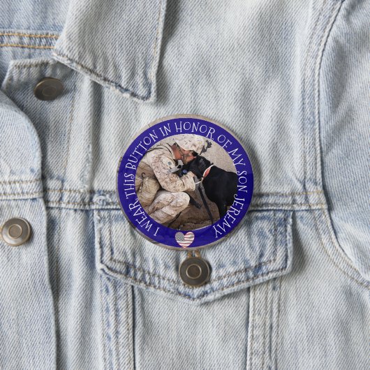 Personalisiert in EHRE MEINES militärischen SONNEN Button (Beispiel)