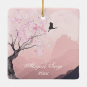 Personalisiert in Frieden Japanisch Weihnachten Keramikornament (Rückseite)