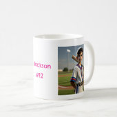 Personalisiert in meiner Baseball-Mama Kaffeetasse (VorderseiteRechts)