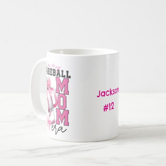 Personalisiert in meiner Baseball-Mama Kaffeetasse (Vorderseite Links)