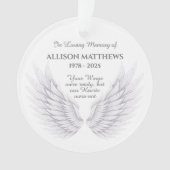 Personalisiert in Memory Memorial Angel Wings Foto Ornament (Vorderseite)