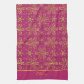 Personalisiert in Rosa und Gold Geschirrtuch (Vertikal)
