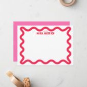 Personalisiert in Rosa und Rot Mitteilungskarte (Vorderseite/Rückseite Beispiel)