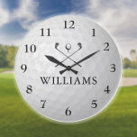 Personalisiert Individuelle Name Golf Ball Große Wanduhr<br><div class="desc">Personalisieren Sie den Namen in klassischer Typografie,  um eine einzigartige Golfuhr zu schaffen und für jeden Golfer zu behalten. Entwickelt von Thisisnotme©</div>