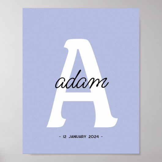 Personalisiert | Individuelle Name Monogram Poster (Vorne)
