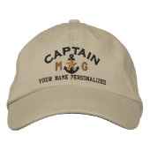 Personalisiert Initials Captain Nautical Star Anch Bestickte Baseballkappe (Vorderseite)