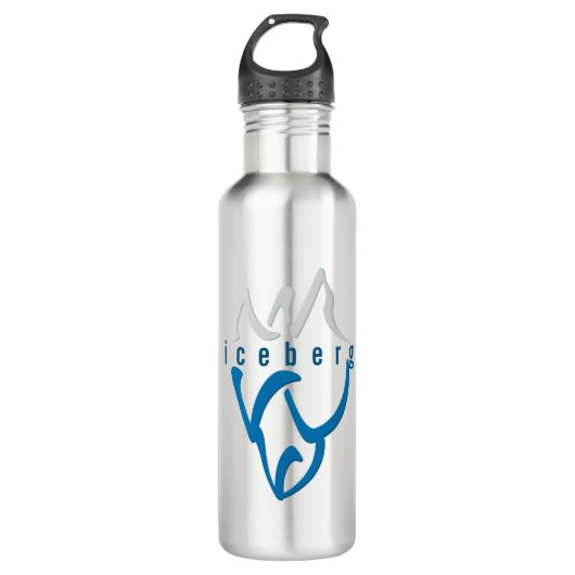 Personalisiert Inspiration Blue Abstrakt Iceberg Edelstahlflasche (Vorderseite)
