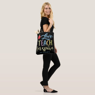 Personalisiert Inspiriert Teacher für buntes Zitat Tasche