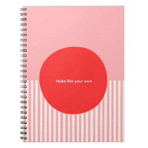 PERSONALISIERT Inspiriert von Bauhaus Rot und Pink Notizblock