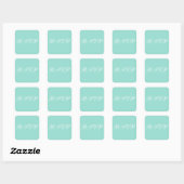 Personalisiert Invites Pale Robin Egg Blue Quadratischer Aufkleber (Blatt)