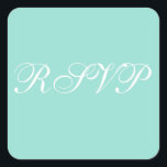 Personalisiert Invites Pale Robin Egg Blue Quadratischer Aufkleber<br><div class="desc">Color Complementing Pale Robin Egg Blue Designer Wedding Pale Robin Egg Blue and White Invite Umschlag Aufklebers Stickers - Diejenigen, die eine Hochzeit planen (und selbst machen es), müssen normalerweise feststellen: Was ist heutzutage beliebt, wenn es um Hochzeitsaufkleber geht? Diese einfachen und spezialisierten Aufkleber für Siegel zum Hochzeitsfeiern Blassrosa Blau...</div>