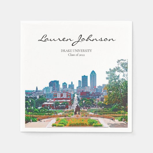 Personalisiert Iowa Abschluss Napkins Serviette (Vorderseite)